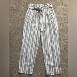 Madewell linen/cotton paper bag pants